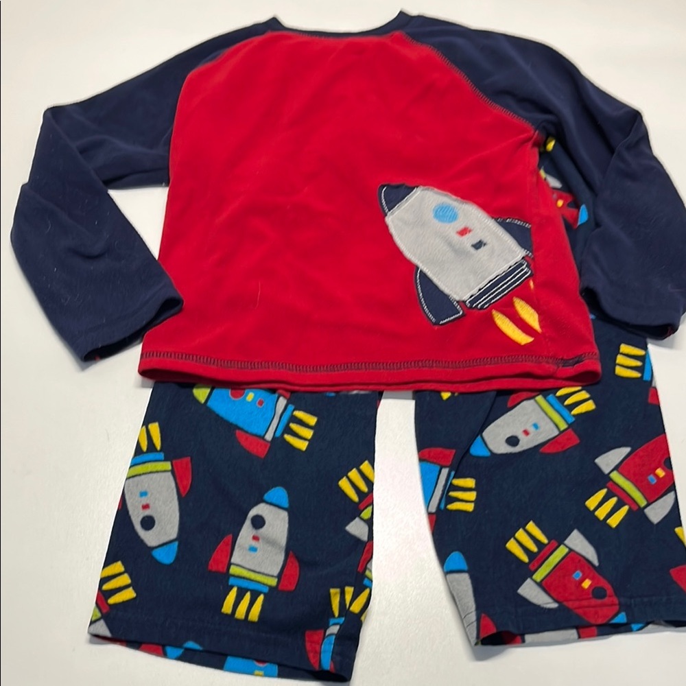 Carters Rocket Ship Kids Pajamas - Red and Blue